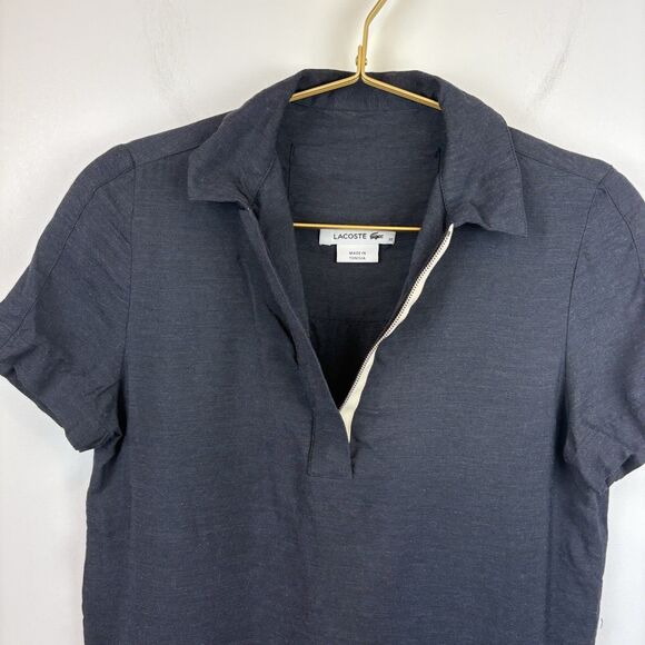 Lacoste Black Polo Size 32 (XS)  Viscose Silk Blend - Picture 4 of 7
